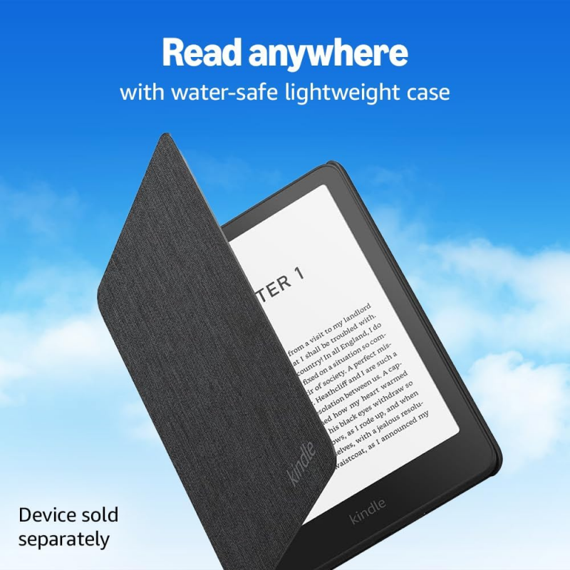 Amazon Kindle Paperwhite 12th Gerneration Colorsoft Case, Lightweight and Water-Safe, Foldable Protective Cover, Fabric - Black