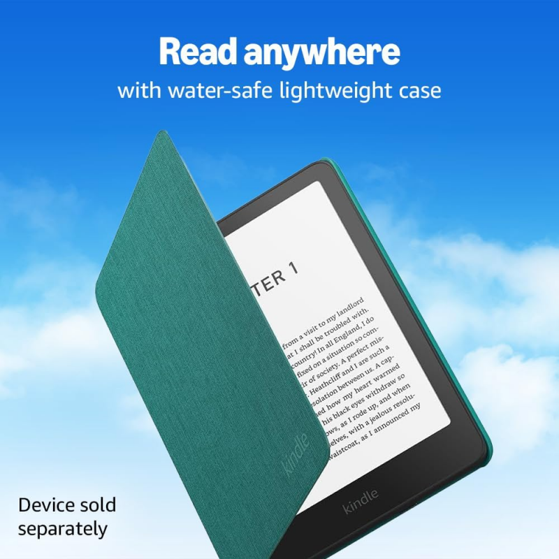 Amazon Kindle Paperwhite 12th Gerneration Colorsoft Case, Lightweight and Water-Safe, Foldable Protective Cover, Fabric - Jade