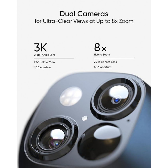 Eufy SoloCam S340 Wireless  Outdoor Security Camera Dual Lens and Solar Panel