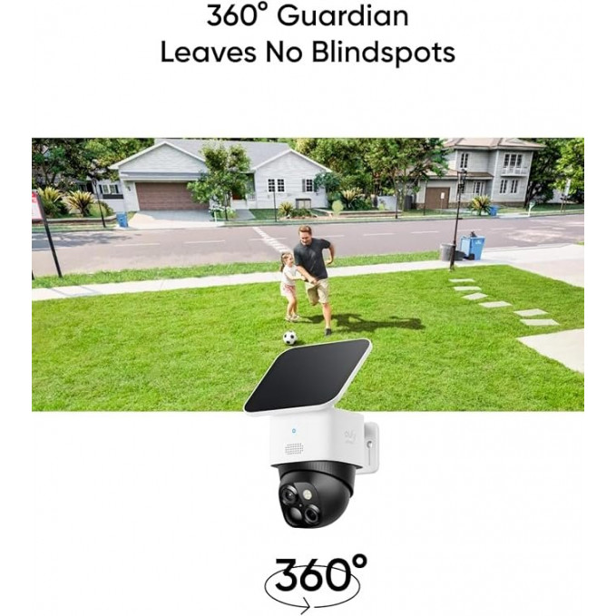 Eufy SoloCam S340 Wireless  Outdoor Security Camera Dual Lens and Solar Panel