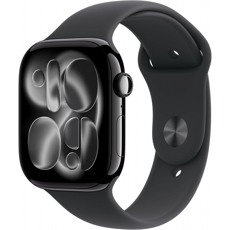 Apple Watch Series 11 (GPS, 46mm) - Jet Black Aluminium Case with M/L Black Sport Band