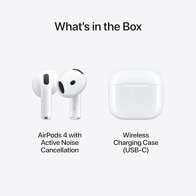 Apple AirPods 4th Generation with USB-C Charging Case (With Active Noise Cancellation)