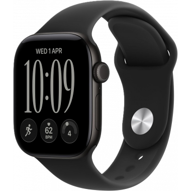 Apple Watch Series 12 (GPS, 42mm) - Black Aluminium Case with M/L Black Sport Band