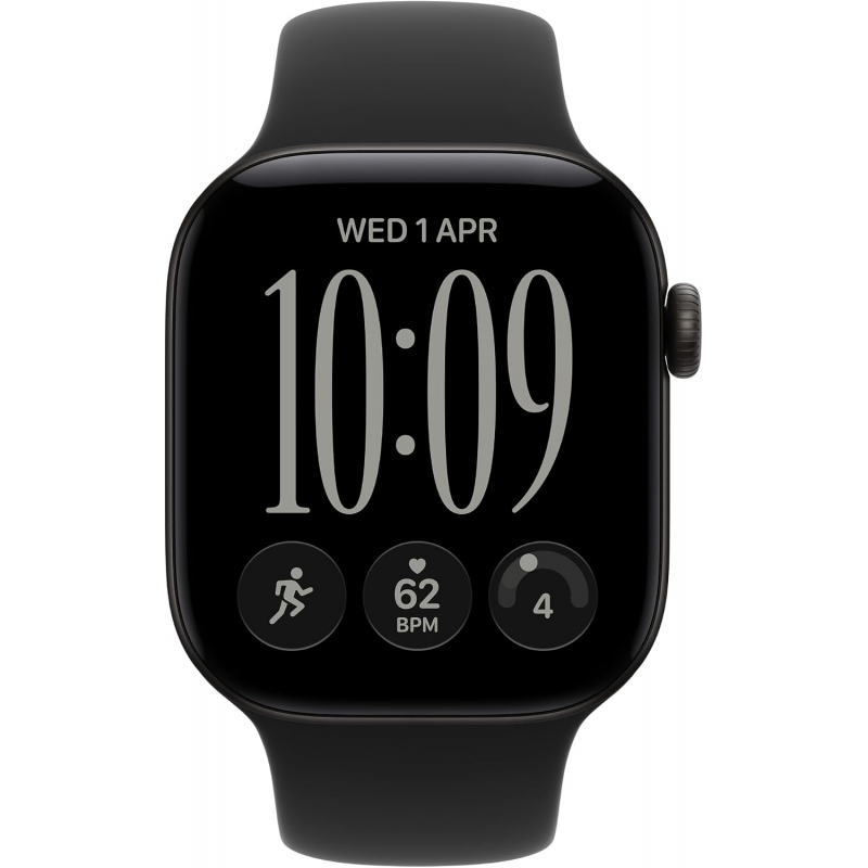 Apple Watch Series 12 (GPS, 42mm) - Black Aluminium Case with M/L Black Sport Band
