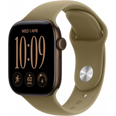 Apple Watch Series 12 (GPS, 46mm) - Dark Bronze Aluminium Case with M/L Olive Sport Band