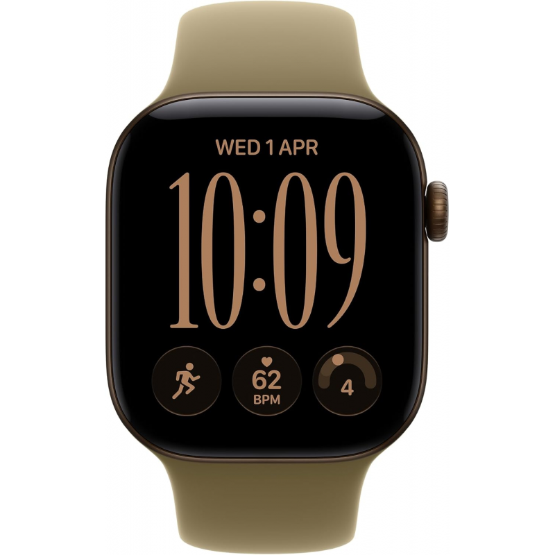 Apple Watch Series 12 (GPS, 46mm) - Dark Bronze Aluminium Case with M/L Olive Sport Band
