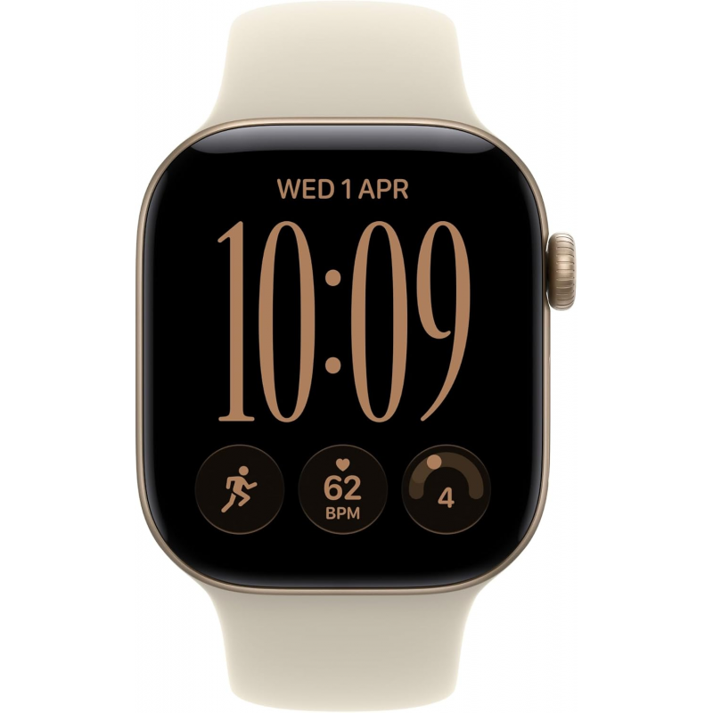 Apple Watch Series 12 (GPS, 46mm) - Light Gold Aluminium Case with M/L Sand Sport Band
