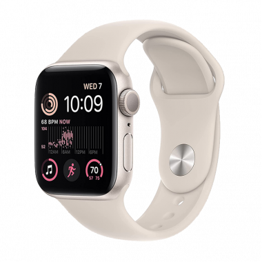 Apple Watch SE 2022 2nd Generation (GPS, 40mm) - Starlight Aluminium Case with S/M Starlight Sport Band