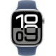 Apple Watch Series 10 (GPS, 42mm) - Silver Aluminium Case with M/L Denim Sport Band