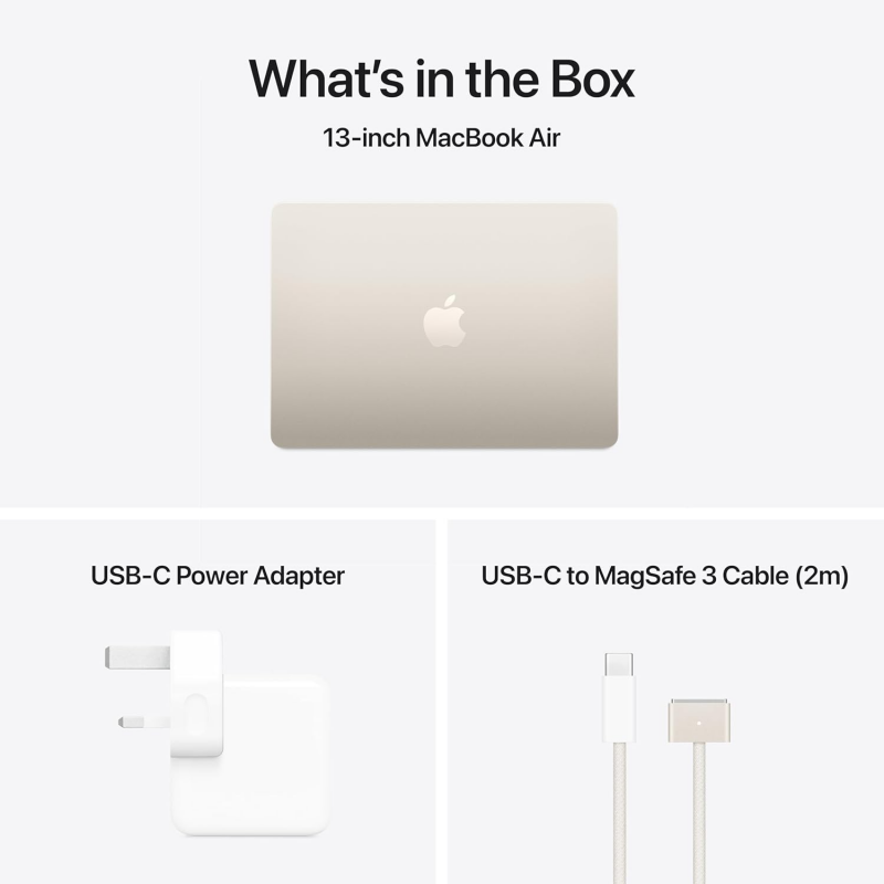 Apple MacBook Air 2025  (13.6-inch, M4, 16GB+ 512GB) - Starlight