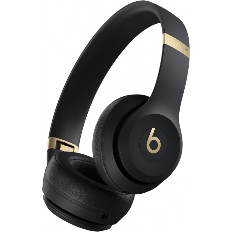 Beats Solo 4 Wireless Bluetooth On-Ear Headphones - Black and Gold