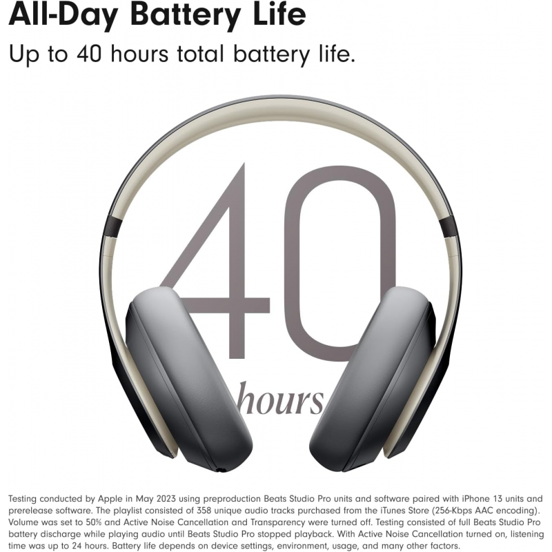 Beats Studio Pro Wireless Headphones with Bluetooth and Noise Cancelling - Sand Grey