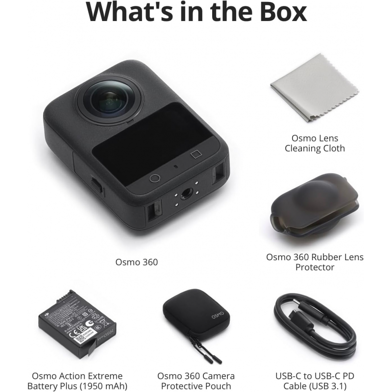 DJI Osmo 360 Standard Combo, 360 Waterproof Action Camera