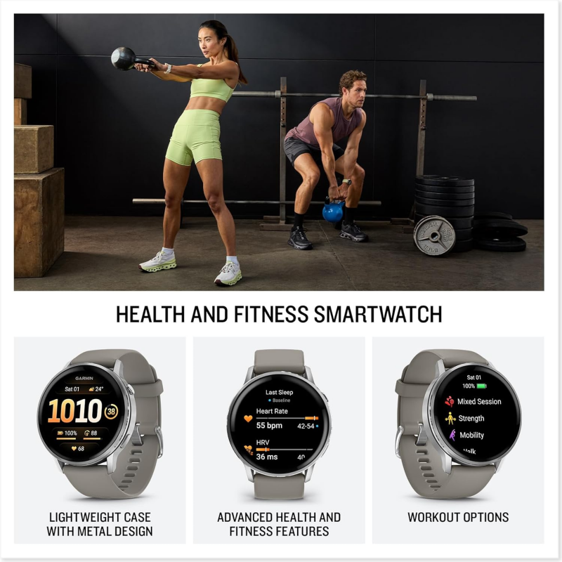 Garmin Venu 4 (GPS, 45mm) - Silver / Grey