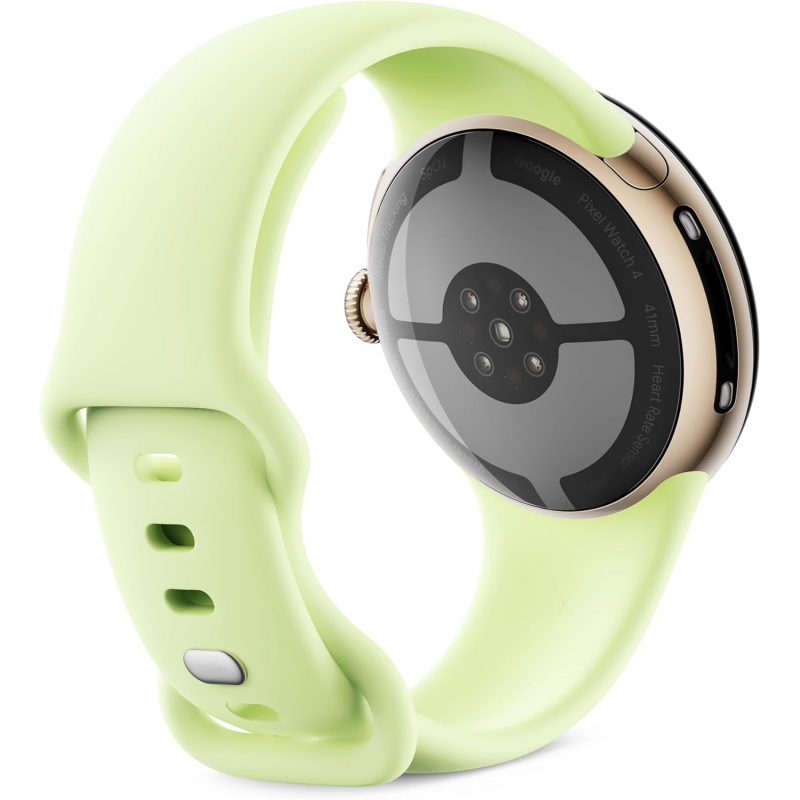 Google Pixel Watch 4 Wi-Fi (41mm) - Champagne Gold Aluminium Case with Lemongrass Active Band