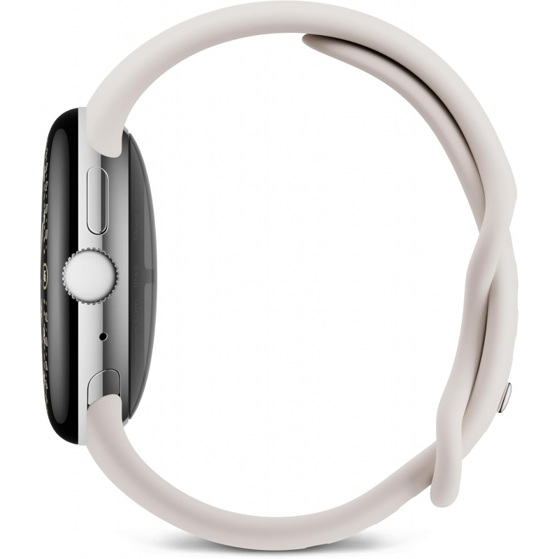 Google Pixel Watch 4 Wi-Fi (41mm) - Polished Silver Aluminium Case with Porcelain Active Band