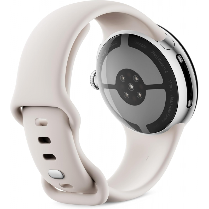 Google Pixel Watch 4 Wi-Fi (41mm) - Polished Silver Aluminium Case with Porcelain Active Band