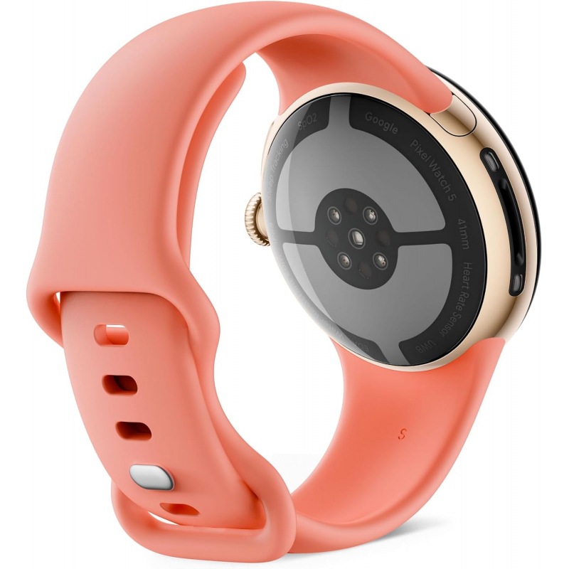Google Pixel Watch 5 Wi-Fi (41mm) - Champagne Gold Aluminium Case with Canyon Active Band