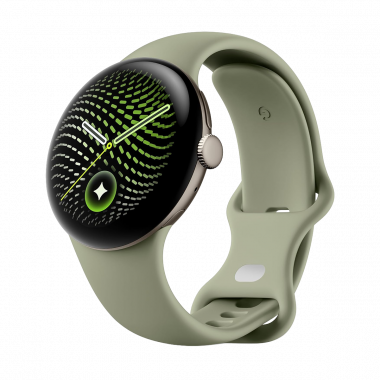 Google Pixel Watch 5 Wi-Fi (41mm) - Satin Pyrite Aluminium Case with Olive Active Band