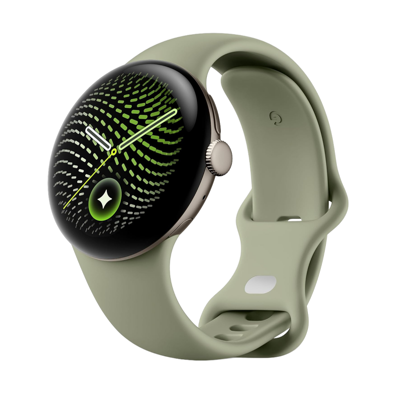 Google Pixel Watch 5 Wi-Fi (41mm) - Satin Pyrite Aluminium Case with Olive Active Band