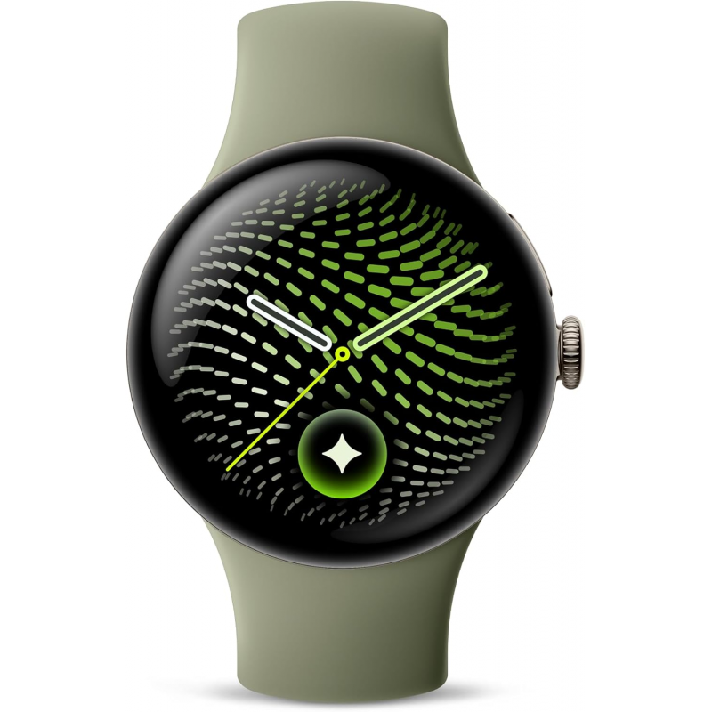 Google Pixel Watch 5 Wi-Fi (41mm) - Satin Pyrite Aluminium Case with Olive Active Band