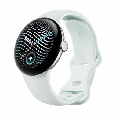 Google Pixel Watch 5 Wi-Fi (41mm) - Polished Silver Aluminium Case with Fog Active Band
