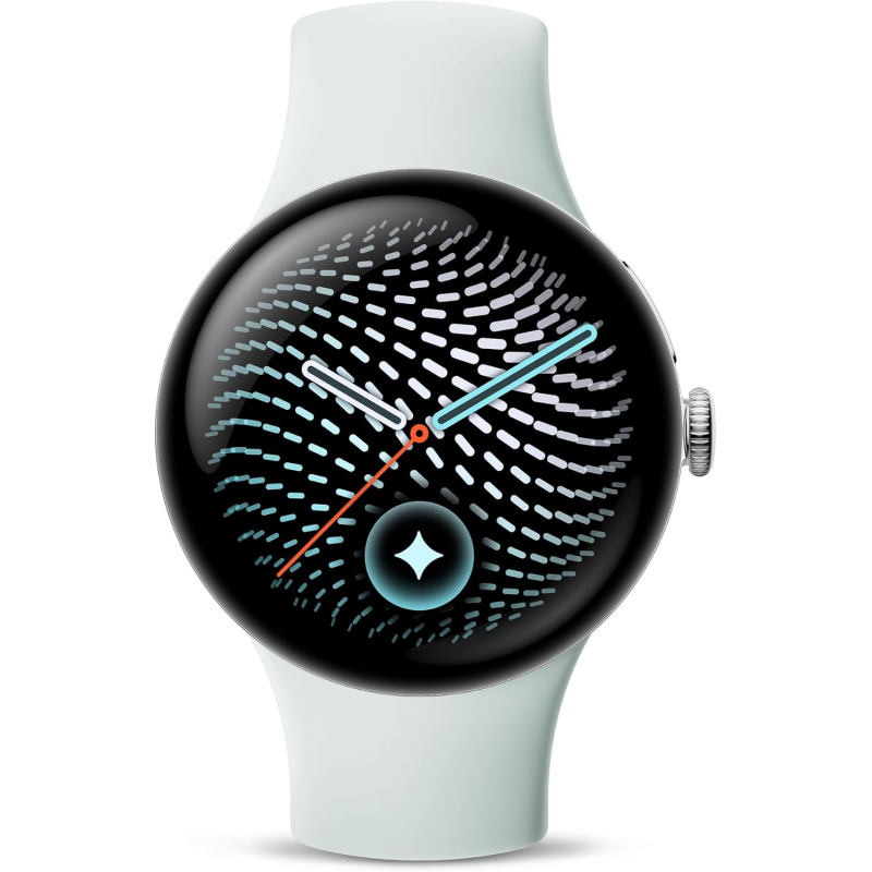 Google Pixel Watch 5 Wi-Fi (41mm) - Polished Silver Aluminium Case with Fog Active Band
