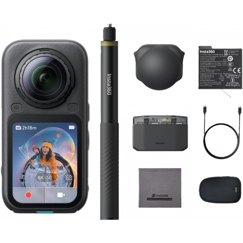 Insta360 X6 360 Action Camera Essentials Bundle - Midnight Black