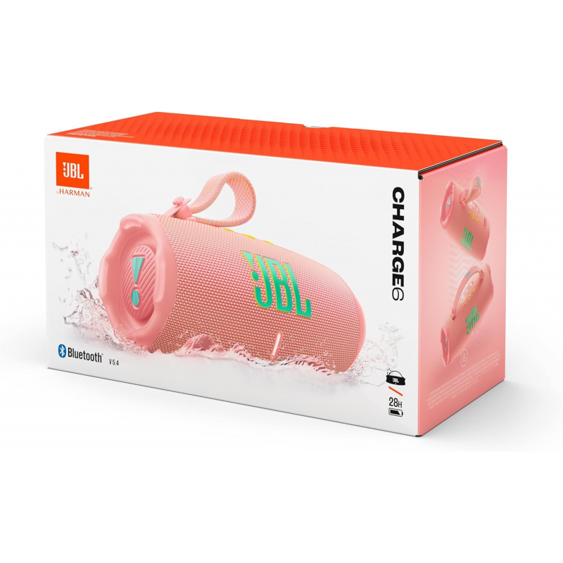 JBL Charge 6 Portable Bluetooth Speaker - Pink