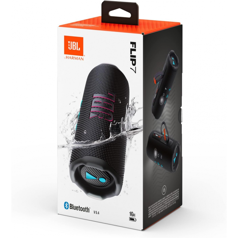 JBL Flip 7 Portable Bluetooth Speaker - Black