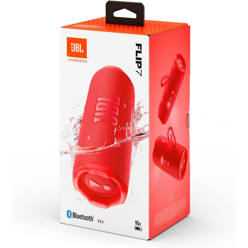 JBL Flip 7 Portable Bluetooth Speaker - Red