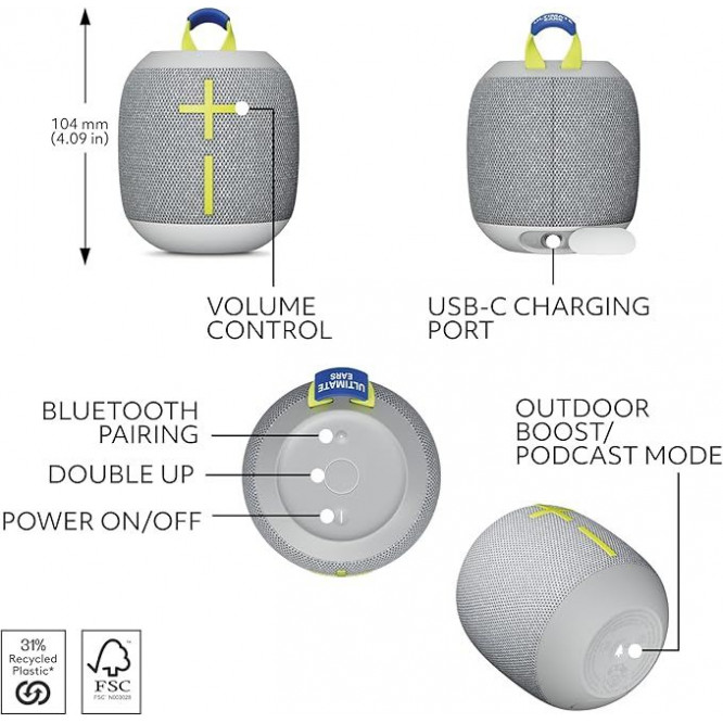 Logitech Ultimate Ears WONDERBOOM 4 - Joyous Bright