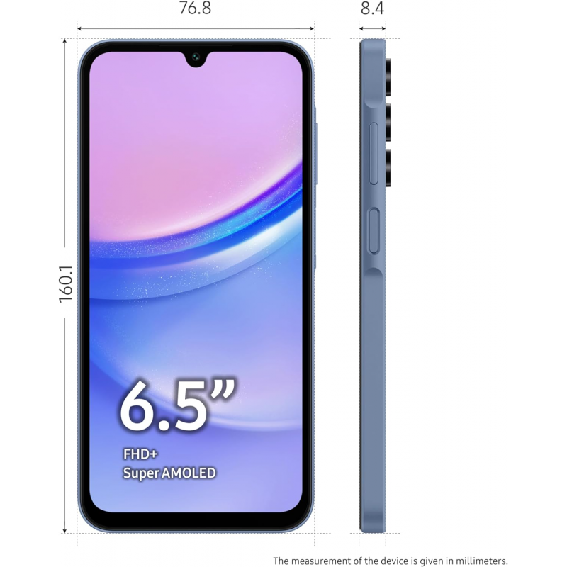 Samsung Galaxy A15 4G Smartphone (6+128GB, Dual Sim) -  Blue