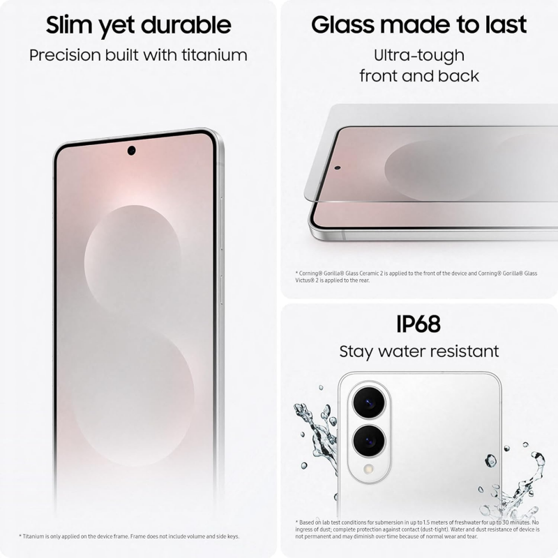 Samsung Galaxy S25 Edge 5G Smartphone (Dual-SIMs, 12GB+512GB) - Titanium Icyblue