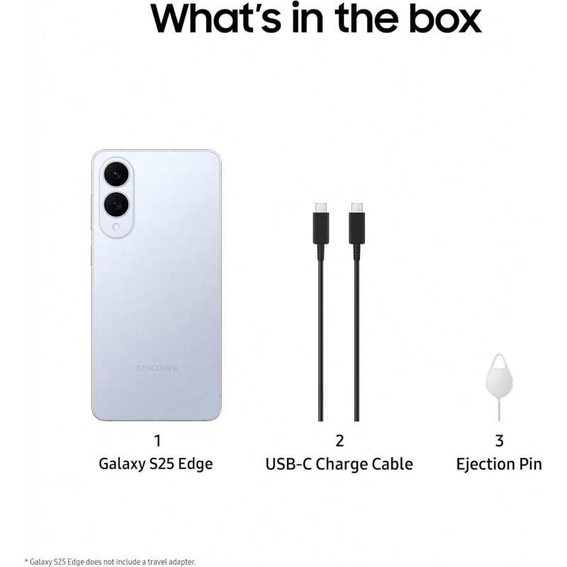 Samsung Galaxy S25 Edge 5G Smartphone (Dual-SIMs, 12GB+256GB) - Titanium Icyblue