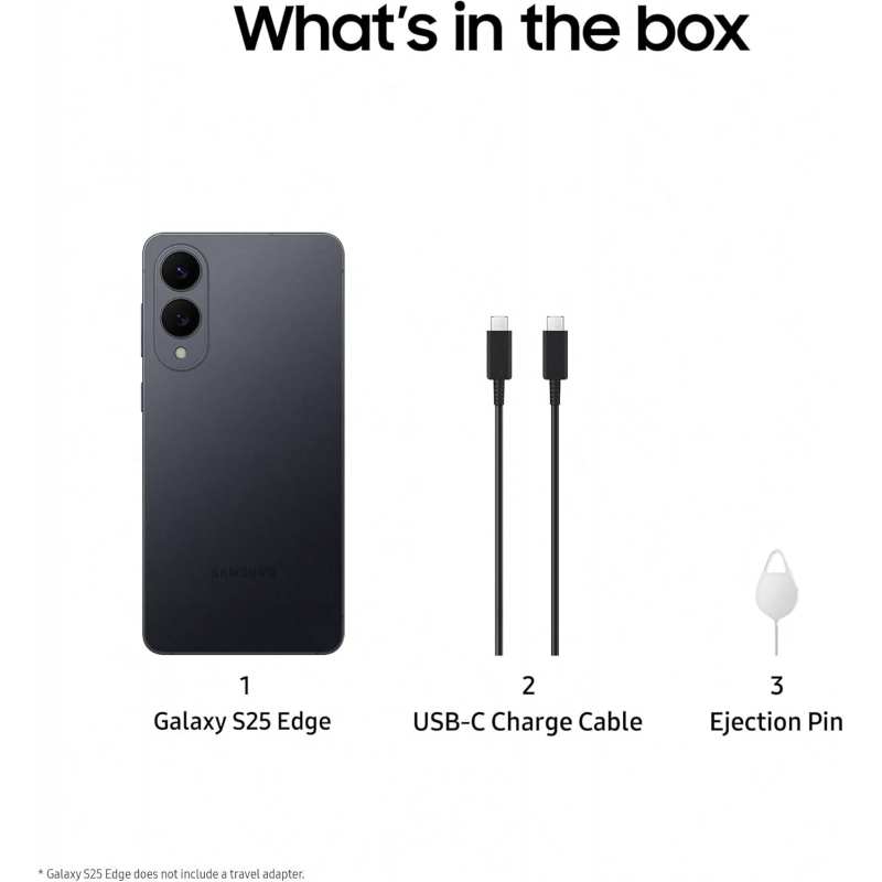 Samsung Galaxy S25 Edge 5G Smartphone (Dual-SIMs, 12GB+512GB) - Titanium Jetblack