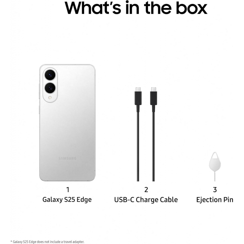 Samsung Galaxy S25 Edge 5G Smartphone (Dual-SIMs, 12GB+256GB) - Titanium Silver
