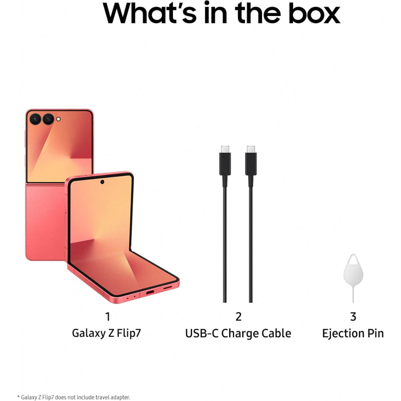 Samsung Galaxy Z Flip 7 5G Smartphone (12+512GB) - Coral Red
