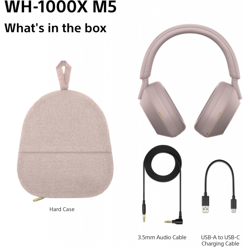Sony WH-1000XM5 Wireless Noise Cancelling Headphones - Pink