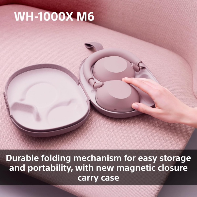 Sony WH-1000XM6 Wireless Noise Cancelling Headphones - Sand Pink