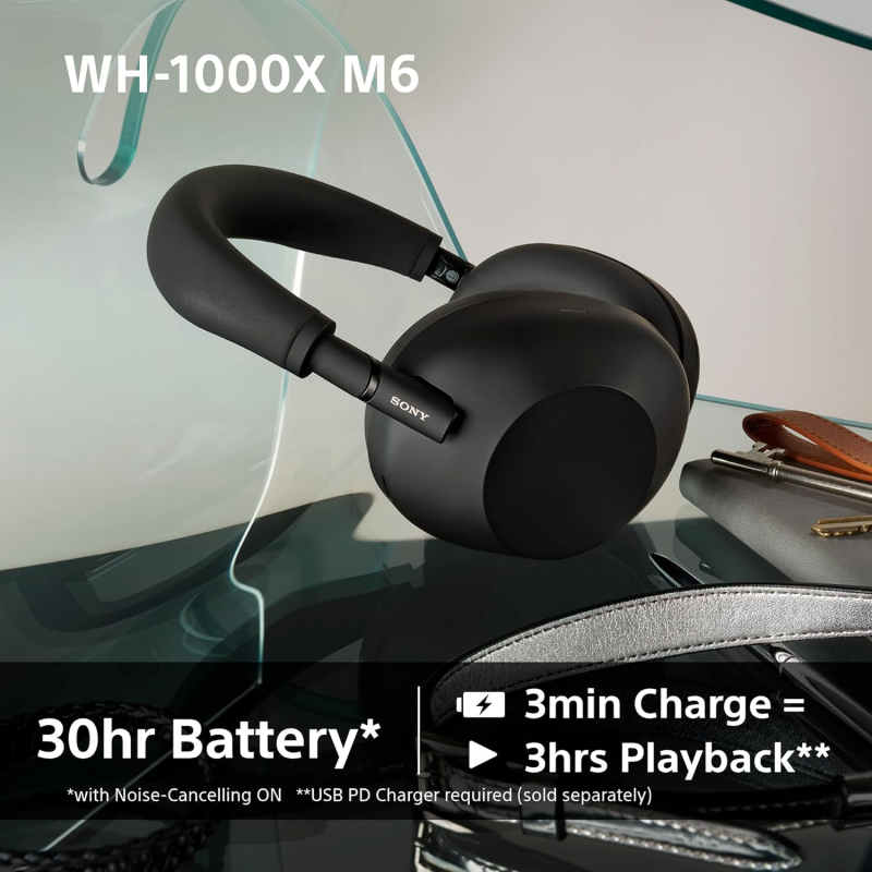 Sony WH-1000XM6 Wireless Noise Cancelling Headphones - Black