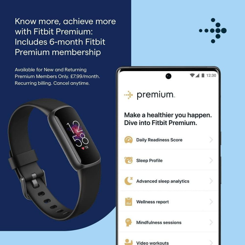 Fitbit Luxe Activity Tracker - Black / Graphite Stainless Steel