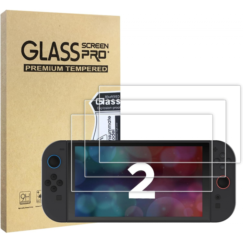 3 Pack - Tempered Glass Screen Protector For Nintendo Switch 2