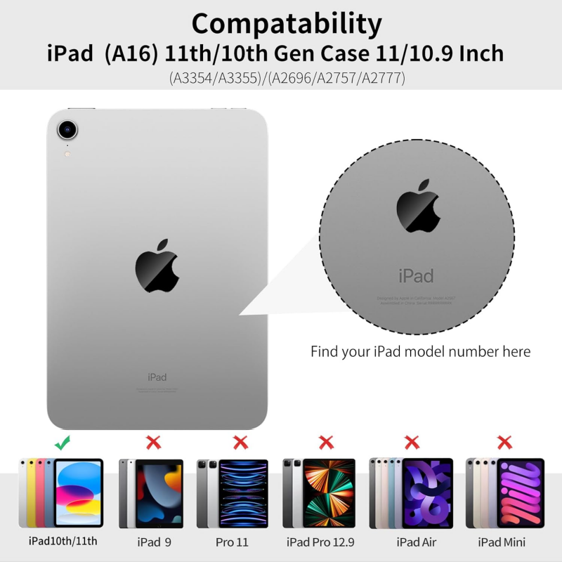 Case for Apple iPad 11th Generation 2025 (10.9 Inch) - Black