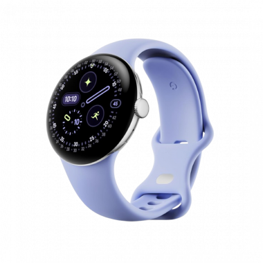 Google Pixel Watch 4 Wi-Fi (41mm) - Polished Silver Aluminium Case with Iris Active Band