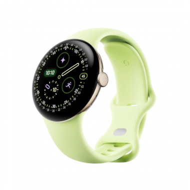 Google Pixel Watch 4 Wi-Fi (41mm) - Champagne Gold Aluminium Case with Lemongrass Active Band