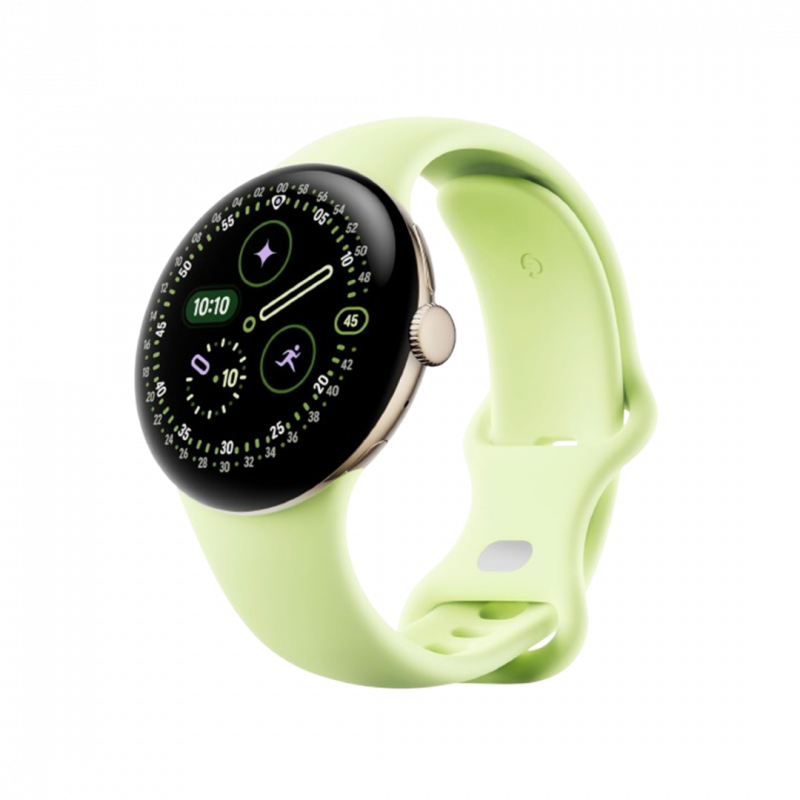 Google Pixel Watch 4 Wi-Fi (41mm) - Champagne Gold Aluminium Case with Lemongrass Active Band